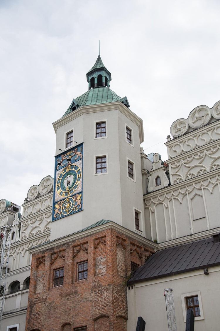 Zamek Książąt Pomorskich - Wieża zegarowa z zegarem, w Szczecinie