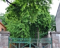 Zdjęcie przedstawia bramę prowadzącą do parku miejskiego w Płotach                                                                                                                                      