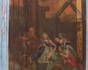 Zdjęcie przedstawia malowidło obrazujące scenę Narodzenia Chrystusa na pozornym sklepieniu beczkowym w kościele pw. Niepokalanego Seca Najświętszej Marii Panny w Kwasowie.                             
