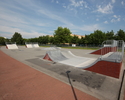 Na zdjęciu widnieje skate park przy Champions Club w Policach.                                                                                                                                          
