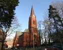 Na zdjęciu widnieje kościół parafialny pw. św. Stanisława Kostki                                                                                                                                        