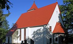 The St Mary of the Angels church in Rąbino with its surroundings