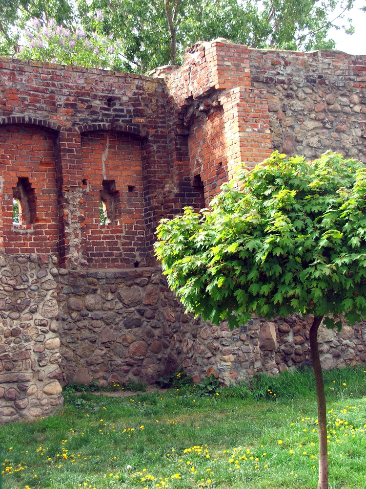 Pozostałości średniowiecznych fortyfikacji.