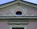 Zdjęcie przedstawia jeden z elementów ozdobnych  budynku Ratusza w Myśliborzu                                                                                                                           