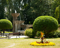 Widok przedstawia park w Lipianach.                                                                                                                                                                     