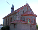 Zdjęcie przedstawia tylną fasadę kościoła w Redle w widoku od strony wschodniej                                                                                                                         