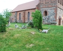 Zdjęcie przedstawia widok na cmentarz przykościelny.                                                                                                                                                    
