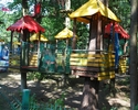Zdjęcie przedstawia atrakcje znajdujące się w Parku Linowym Gibon.                                                                                                                                      