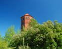 Zdjęcie przedstawia wieżę ciśnień w Złocieńcu.                                                                                                                                                          