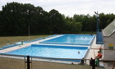 Outdoor swimming pool in the Commune Center for Education and Recreation in Trzebież